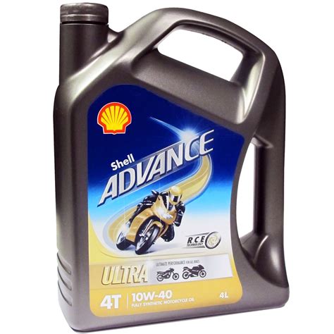Shell Advance Ultra 4t 10w 40 Fully Synthetic Motorcycle Oil 10w40 4