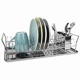 Pictures of O O Good Grips Convertible Foldaway Dish Rack Stainless Steel
