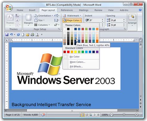 You may want to change the page. How to change the background color in Microsoft Word 2007 ...