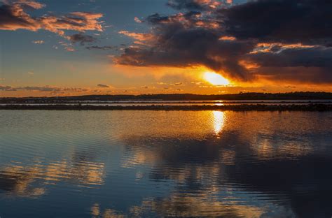 Free Images Sunset Reflection Horizon Water Afterglow Cloud