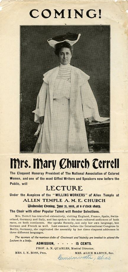 Civil And Womens Rights Activist Mary Church Terrell Featured In