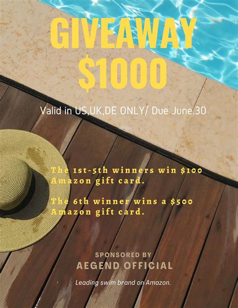 Aegend Official Amazon $1000 Gift Cards Giveaway Giveaway - Giveaway Monkey