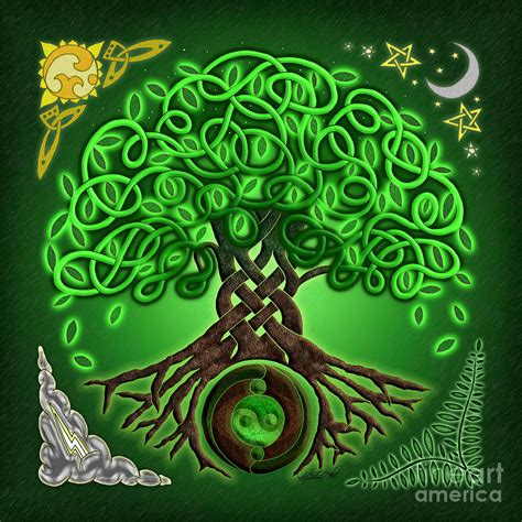 Протеиновые коктейли и спортивные добавки. Circle Celtic Tree Of Life Mixed Media by Kristen Fox