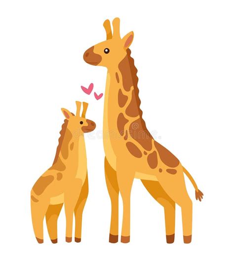 Giraffe Mother And Baby Stock Vector Illustration Of Giraffe 251313210