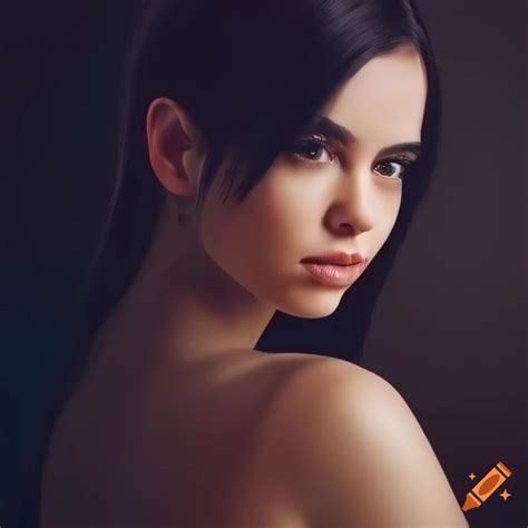 Close Up Portrait Of A Beautiful Young Woman With Black Hair And Brown Eyes On Craiyon