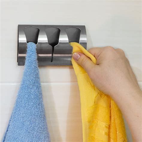 Tatkraft Bell Triple Self Adhesive Tea Towel Holder Towel Rail For
