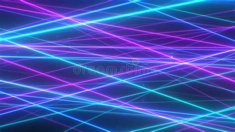 Retro Neon Laser Beam Lights Glow Sci Fi Futuristic Synthwave Lines