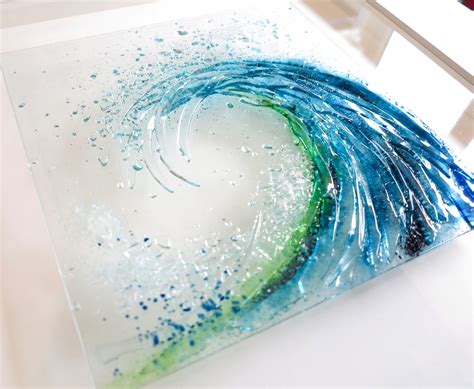 Large Breaking Wave Dreyaglass Fused Glass Art Fused Glass Wall Art Fused Glass Artist