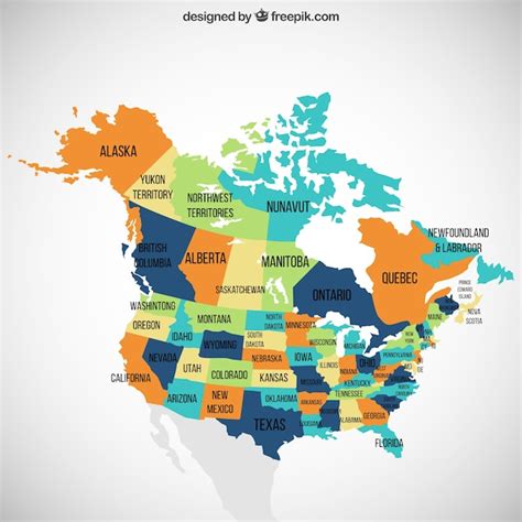 Usa and canada map | Free Vector