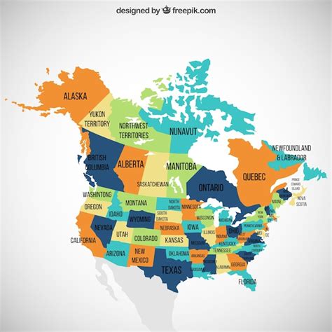 Usa And Canada Map Vector Free Download