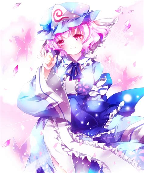 Safebooru Cherry Blossoms Hat Japanese Clothes Kimono Pink Hair Red