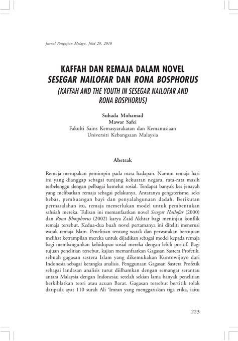 Peranan Remaja Dalam Pembangunan Negara Jati Diri