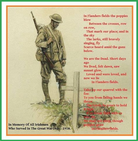 In Memory Of All Irishmen Who Served In The Great War 1914 1918