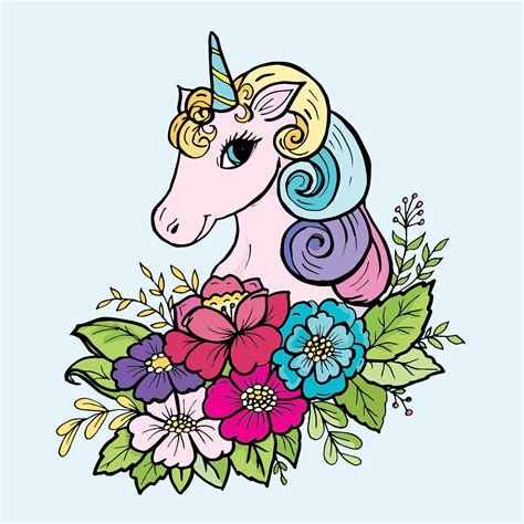 Doodle Cute Unicorn Unicorn Pictures Mandala Design Art Color Vector