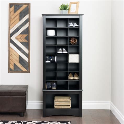 12 section cubby fabric organizer. Tall Shoe Cubbie Cabinet in Black - BUSR-0008-1