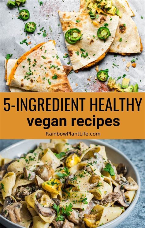 5 Ingredient Vegan Recipes Food Recipes Vegan Recipes Easy Vegan