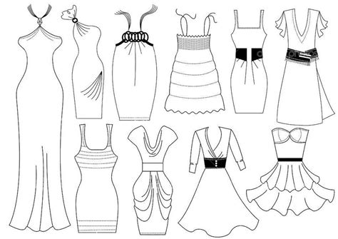 suspeito Especializado Quatro vestidos para recortar