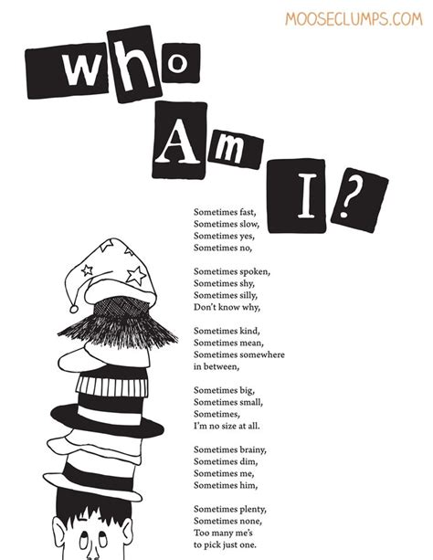 Who Am I Poem From Mooseclumps A Bookblog Of Poetry For Kids