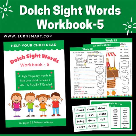 Dolch Sight Words Workbook Level 5 Lurnsmart