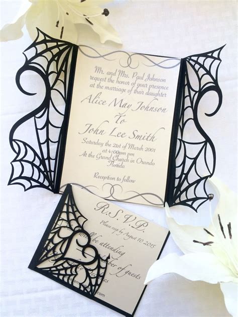 Shimmeringceremony Halloween Wedding Invitations Halloween Themed