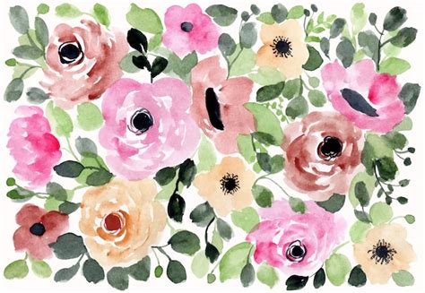 Premium Vector Spring Floral Watercolor Background