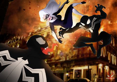 Spectacular Spider Man X Black Cat Vs Venom By Spideyjosh Art On Deviantart