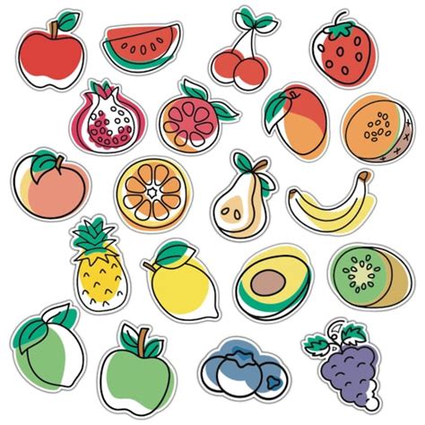 Fruit Sticker Pack Fruit Stickers 20 Glossy Sticker Pack Etsy