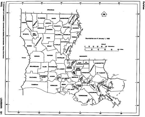 Louisiana State Map Showing The Location Of Each Parish Visit The