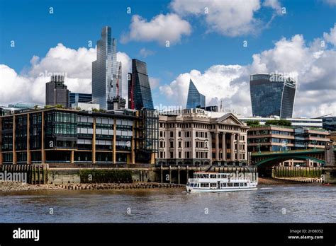 The River Thames Riverside Buildings And City Of London Skyline