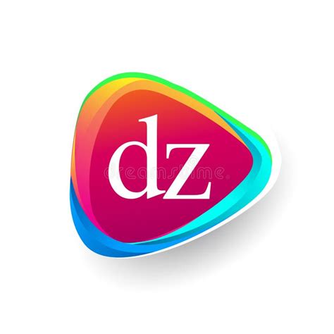 Letter Dz Logo In Triangle Shape And Colorful Background Letter