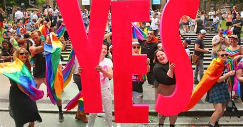 The Lgbtq Community Celebrates As Australians Say Yes To Same Sex Marriage Huffpost Uk News