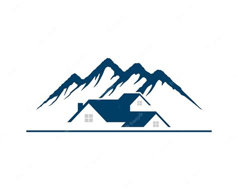 Premium Vector | Abstract mountain with real estate house inside