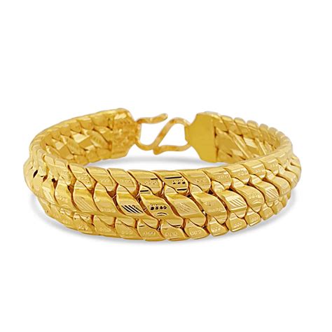Buy 22k Wide Gold Mens Bracelet 65g Om Jewellers