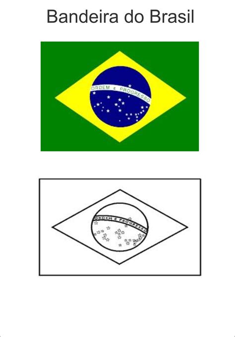 Atividade Da Bandeira Do Brasil Para Colorir BRAINSTACK