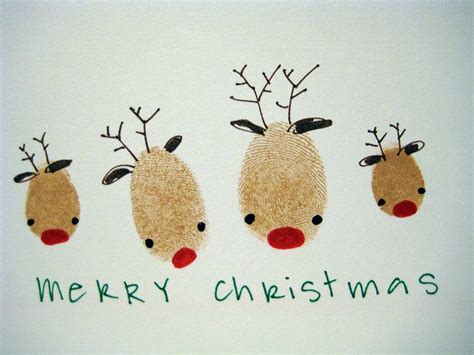 Thumbprint Reindeer Christmas Cards So Cute Christmas Christmas