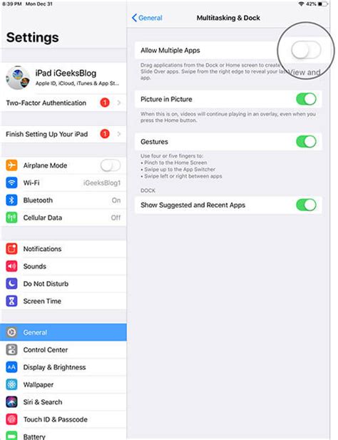 How To Disable Split View And Slide Over On Ipad In Ios 12 Or Ios 11