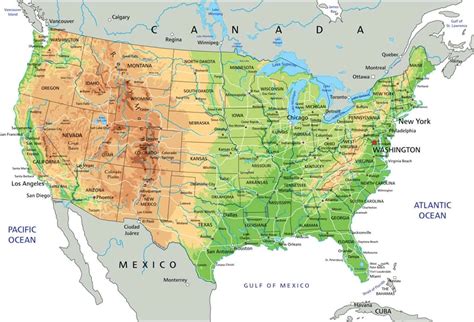 Mapa Geografico Dos Estados Unidos