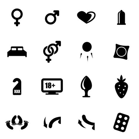 Vector Black Sex Icons Set Stock Vector Image By Skarin