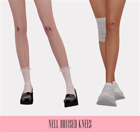 Nell — Bruised Knees Hq Compatible Tattoo Socks Sims 4