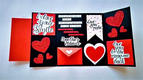 Lovely Valentines Day Card For Boyfriend Or Girlfriend Handmade Card