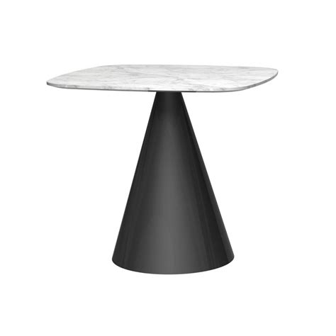 Buy dining tables in melbourne and australia wide for cheap. Square Marble Dining Table with Conical Black Base ...