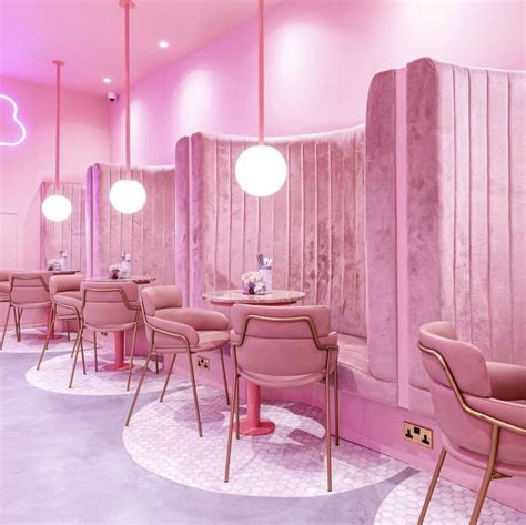 Pinterest Simplykassie ♡☾ Pink Cafe Cafe Interior Design Pink