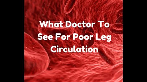 What Doctor To See For Poor Leg Circulation Youtube
