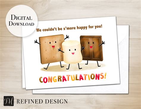 Funny Congratulations Greeting Card Congrats Cute S'more | Etsy
