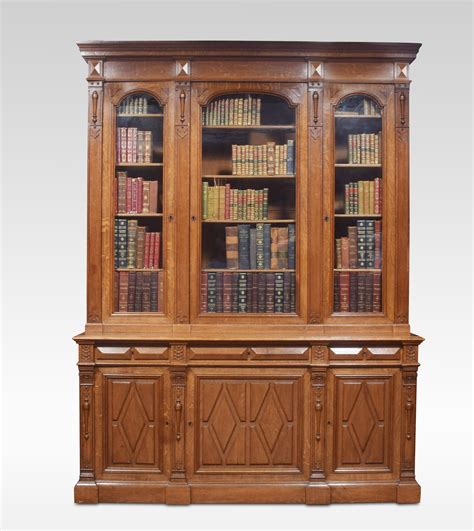 Substantial 19th Century Carved Oak Bookcase Shackladys Antiques