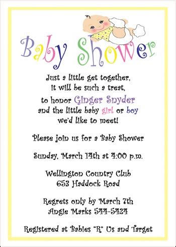 A baby shower invitation should include the following when writing baby shower invite wordings for girls, you can choose anything from princess and doll themes to sports, adventure, and game themes. Baby Shower Invite Wording - Home Sweet Home | Modern ...