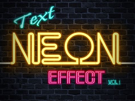 Neon Text Effect Style Free Psd Templates