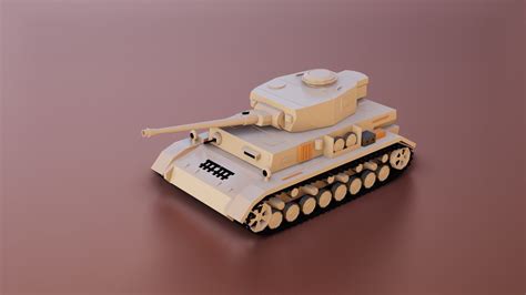 3d model low poly panzer iv tank vr ar low poly obj fbx blend dae