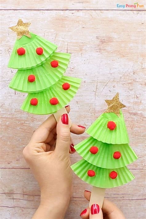 Cupcake Liners Christmas Tree Craft Cheap Christmas Crafts Diy