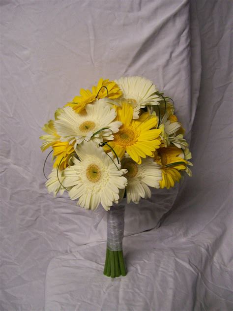 Yellow Gerber Daisy Wedding Bouquets Powell White